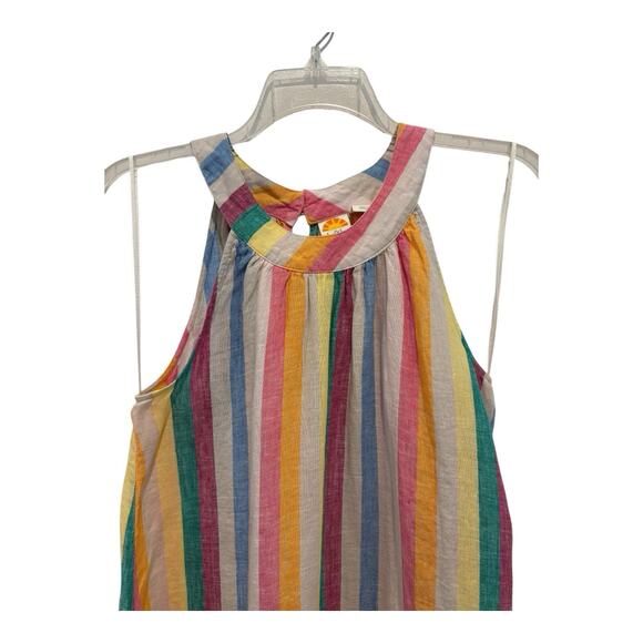 C&C California Dress Womens Medium Multicolor Striped Halter Flare Sundress - Picture 4 of 8